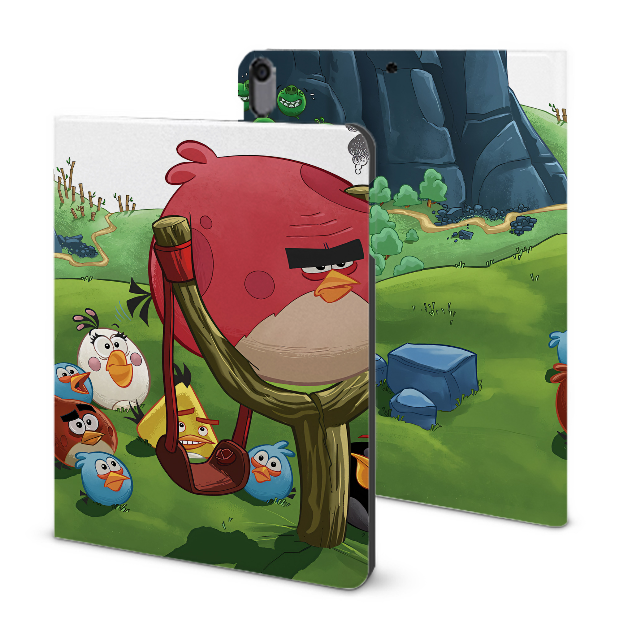（画像用） Angry Birds アングリーバード IPad ケース ブック型 PUレザー TPU 耐衝撃 軽量 薄型 ペン収納なし 全面保護 IPad 各モデル対応